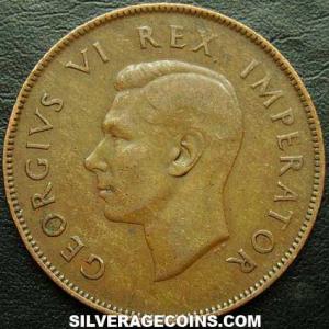 1945 George VI South African Bronze Penny (Obverse)