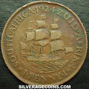 1924 George V South African Bronze Penny (Reverse)
