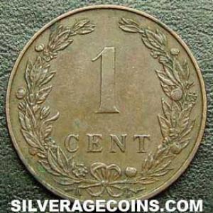 1905 Wilhelmina I Dutch Bronze Cent (Reverse)