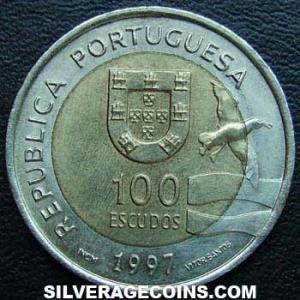 1997 Portuguese 100 Escudos ('98 World Expo) (Obverse)