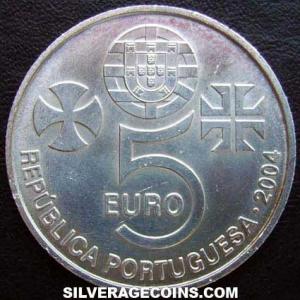 2004 INCM Portuguese Silver 5 Euros (Convent of Christ) (Obverse)