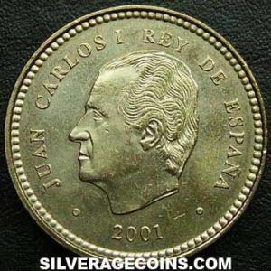 2001 lis up Juan Carlos I Spanish 100 Pesetas (Anniversary of the Peseta) (Obverse)