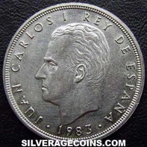 1983 Juan Carlos I Spanish 5 Pesetas (Obverse)