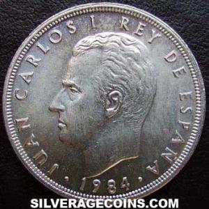 1984 Juan Carlos I Spanish 5 Pesetas (Obverse)