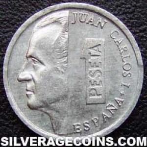 1989 Juan Carlos I Spanish Peseta (Obverse)