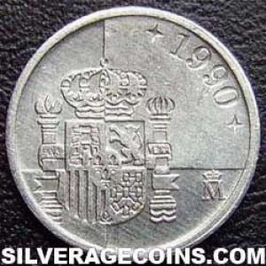1990 Juan Carlos I Spanish Peseta (Reverse)