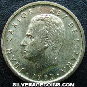 1992 lis down Juan Carlos I Spanish 100 Pesetas (Obverse)