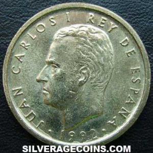 100 Pesetas Españolas de Juan Carlos I 1992 lis up (Anverso)