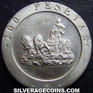 1990 Juan Carlos I Spanish 200 Pesetas (Cybele) (Reverse)