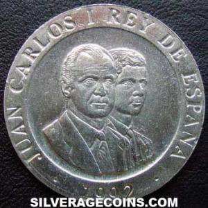 1992 Juan Carlos I Spanish 200 Pesetas (Culture Capital: Bear and Strawberry Tree) (Obverse)