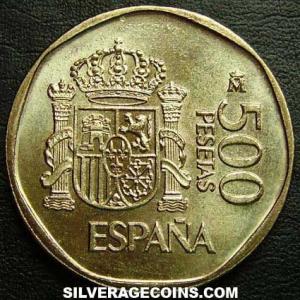 1987 Juan Carlos I Spanish 500 Pesetas (Reverse)