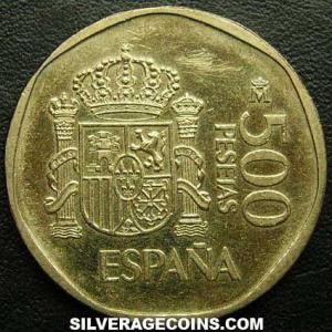 1990 Juan Carlos I Spanish 500 Pesetas (Reverse)