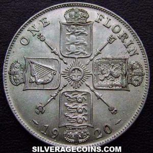 1920-2E George V British Silver 2 Shillings (Florin) (Reverse)