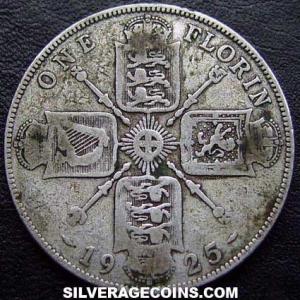 1925 George V British Silver 2 Shillings (Florin) (Reverse)