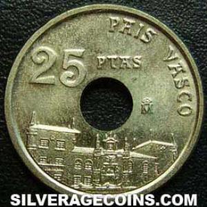 1993 Juan Carlos I Spanish 25 Pesetas (Vasc Country) (Reverse)