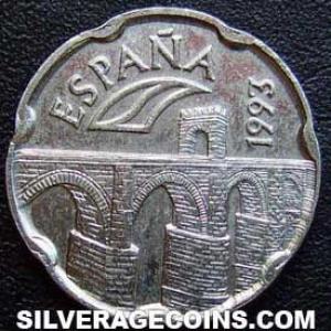 1993 Juan Carlos I Spanish 50 Pesetas (Extremadura) (Obverse)