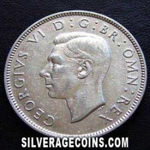 1938 George VI British Silver 2 Shillings (Florin) (Obverse)
