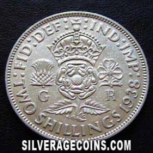 1938 George VI British Silver 2 Shillings (Florin) (Reverse)