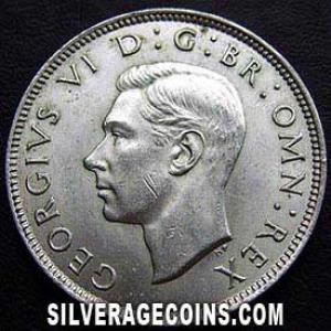 2 Chelines (Florín) de Plata Británicos de Jorge VI 1940 (Anverso)