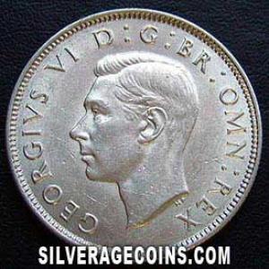 1941 George VI British Silver 2 Shillings (Florin) (Obverse)