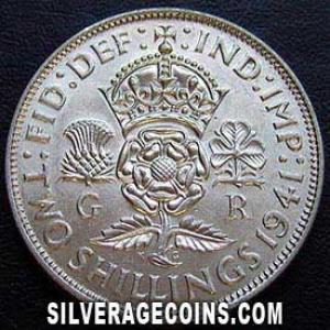 1941 George VI British Silver 2 Shillings (Florin) (Reverse)