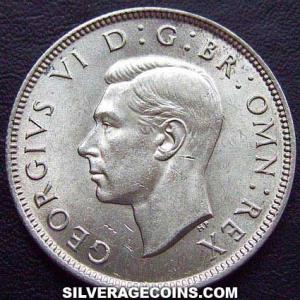 2 Chelines (Florín) de Plata Británicos de Jorge VI 1942 (Anverso)
