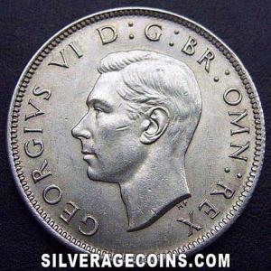 1943 George VI British Silver 2 Shillings (Florin) (Obverse)