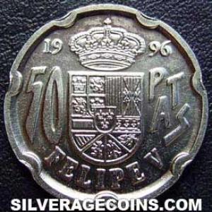 1996 Juan Carlos I Spanish 50 Pesetas (Philip V) (Reverse)