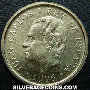 1996 lis down Juan Carlos I Spanish 100 Pesetas (National Library) (Obverse)