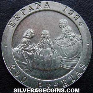 1994 Juan Carlos I Spanish 200 Pesetas (Velasquez and Goya) (Reverse)