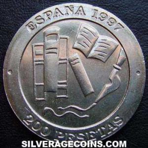 1997 Juan Carlos I Spanish 200 Pesetas (Jacinto Benavente) (Reverse)