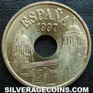 1997 Juan Carlos I Spanish 25 Pesetas (Melilla) (Obverse)
