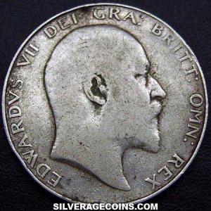 Media Corona de Plata Británica de Eduardo VII  1908 (Anverso)
