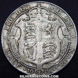 Media Corona de Plata Británica de Eduardo VII  1908 (Reverso)