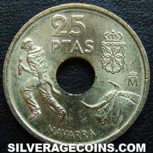 1999 Juan Carlos I Spanish 25 Pesetas (Navarra) (Reverse)