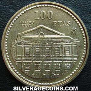 1997 lis down Juan Carlos I Spanish 100 Pesetas (Royal Theatre) (Reverse)