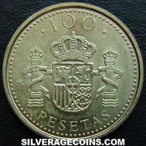 1998 lis down Juan Carlos I Spanish 100 Pesetas (Reverse)