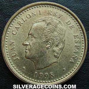 1998 lis up Juan Carlos I Spanish 100 Pesetas (Obverse)