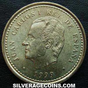 1999 lis down Juan Carlos I Spanish 100 Pesetas (elderly) (Obverse)