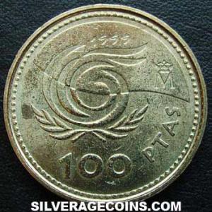1999 lis down Juan Carlos I Spanish 100 Pesetas (elderly) (Reverse)