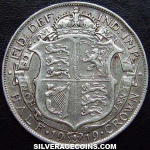 1919 small reverse George V British Silver Half Crown (Reverse)
