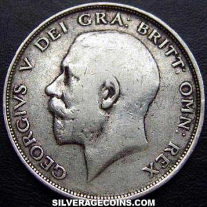 Media Corona de Plata Británica de Jorge V 1913 (Anverso)