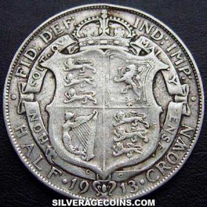Media Corona de Plata Británica de Jorge V 1913 (Reverso)