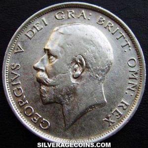 Media Corona de Plata Británica de Jorge V 1915 (Anverso)