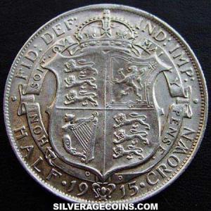 Media Corona de Plata Británica de Jorge V 1915 (Reverso)