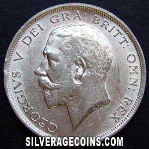 Media Corona de Plata Británica de Jorge V 1916 (Anverso)