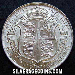 Media Corona de Plata Británica de Jorge V 1916 (Reverso)