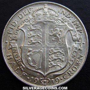 Media Corona de Plata Británica de Jorge V 1919 (Reverso)