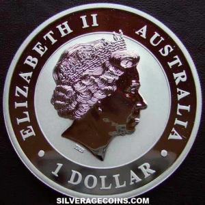 2014 P Elizabeth II Australian Dollar 1 Ounce Silver Kookaburra (Obverse)