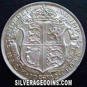 1922-3D George V British Silver Half Crown (Reverse)